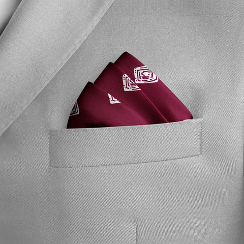 Maroon Diamond Silk Pocket Square
