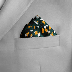 THE ARMY GREEN SILK POCKET SQUARE