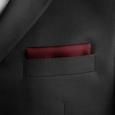 The Solid Maroon Silk Pocket Square