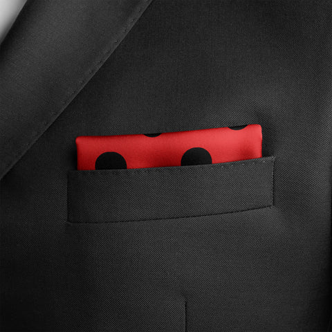 Red & Black Polka Dots Pocket Square