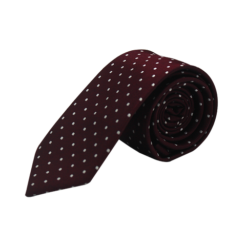 Dark Magenta Polka Dots Neck Tie