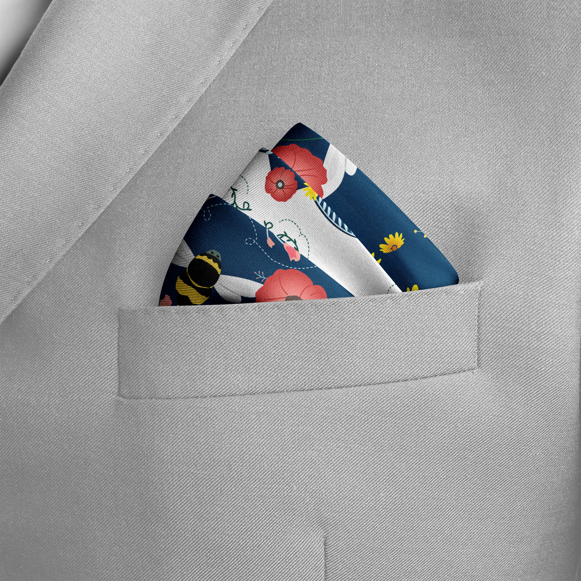 HONEYBEE SILK POCKET SQUARE