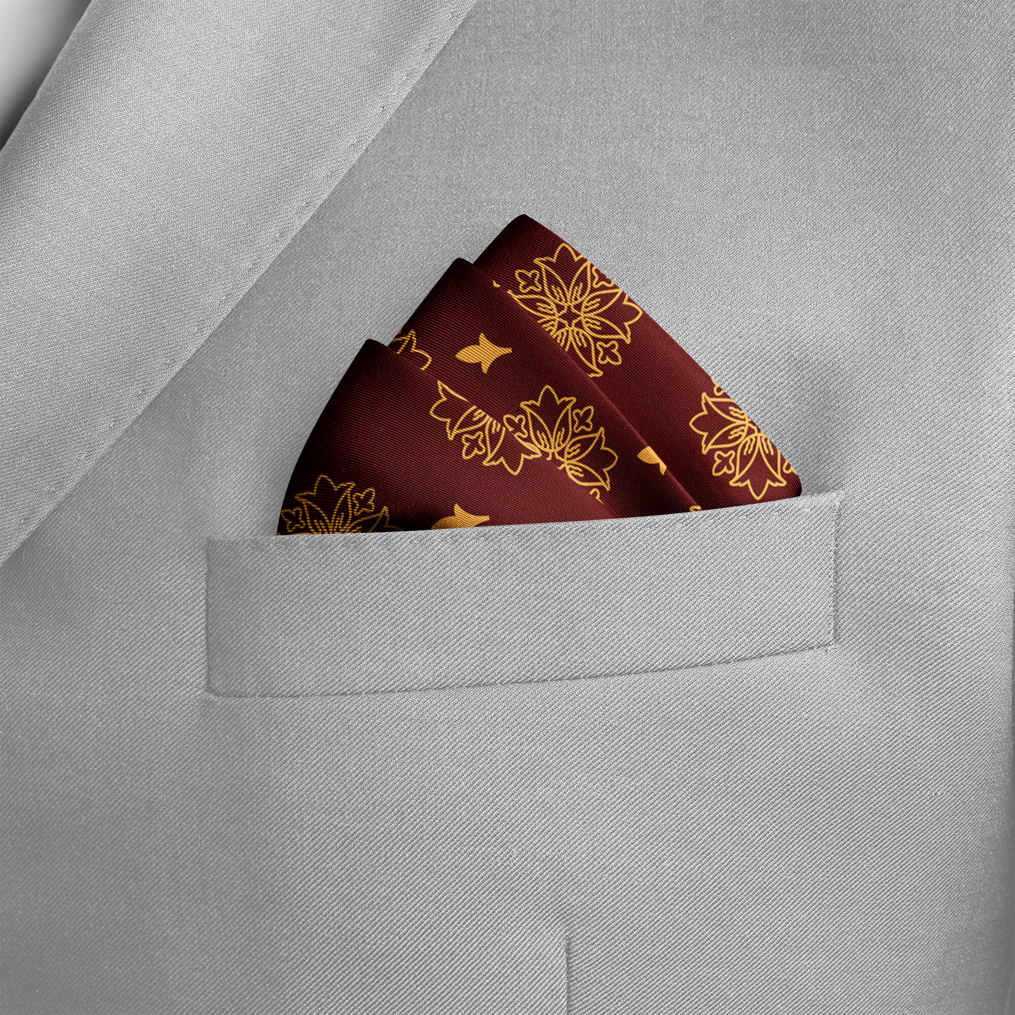 MAROON ECLIPSE SILK POCKET SQUARE