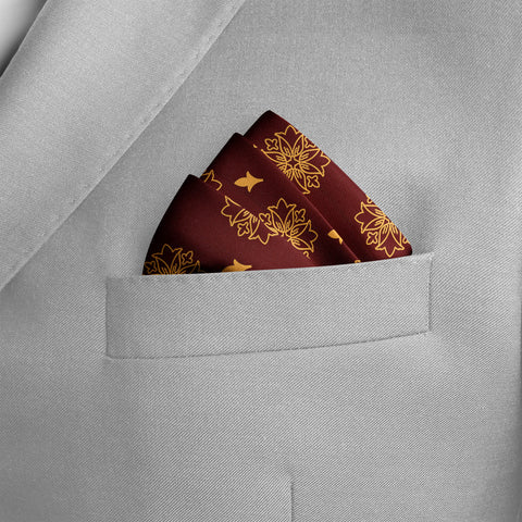 Maroon Eclipse silk pocket square