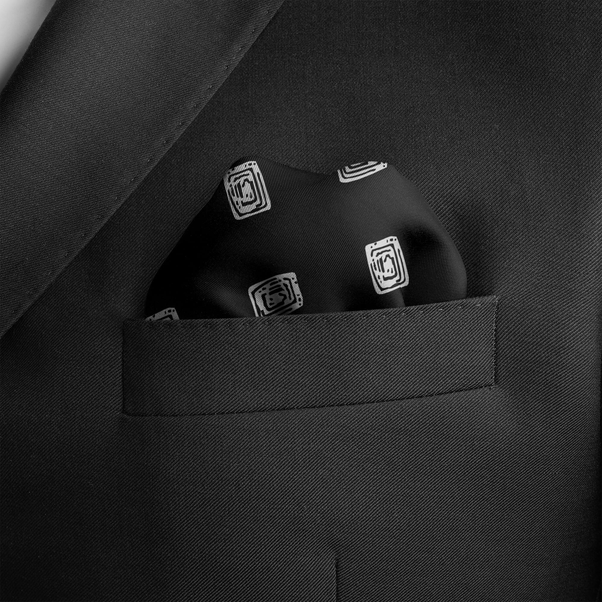 Black Diamond Silk Pocket Square