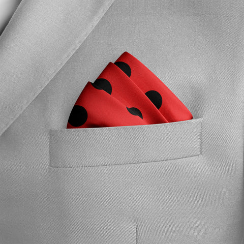 Red & Black Polka Dots Pocket Square
