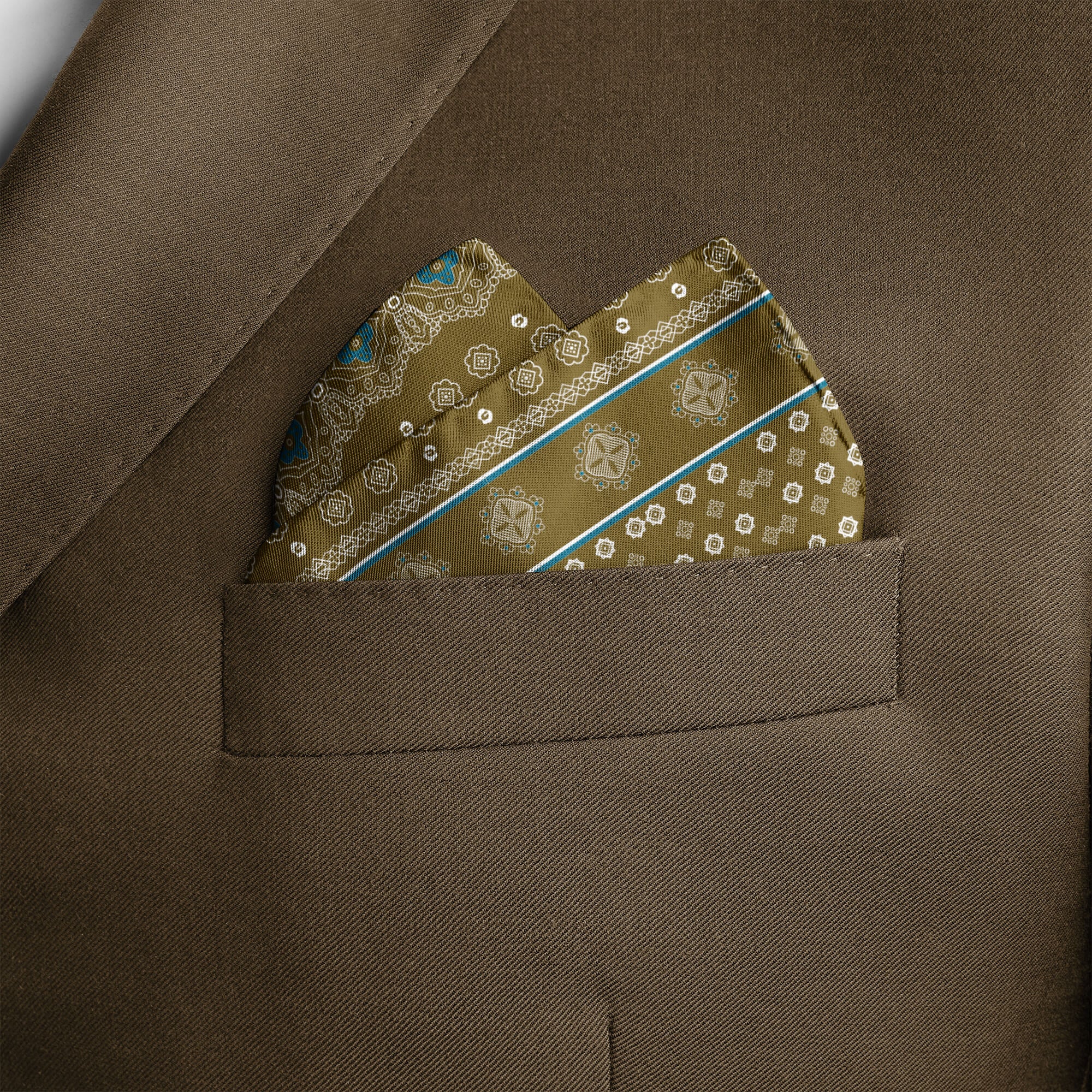 PERSIAN CARAMEL SILK POCKET SQUARE