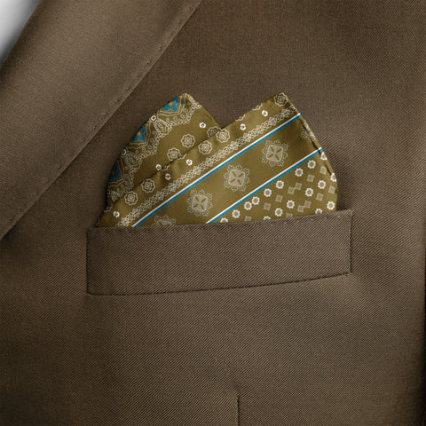 PERSIAN CARAMEL SILK POCKET SQUARE