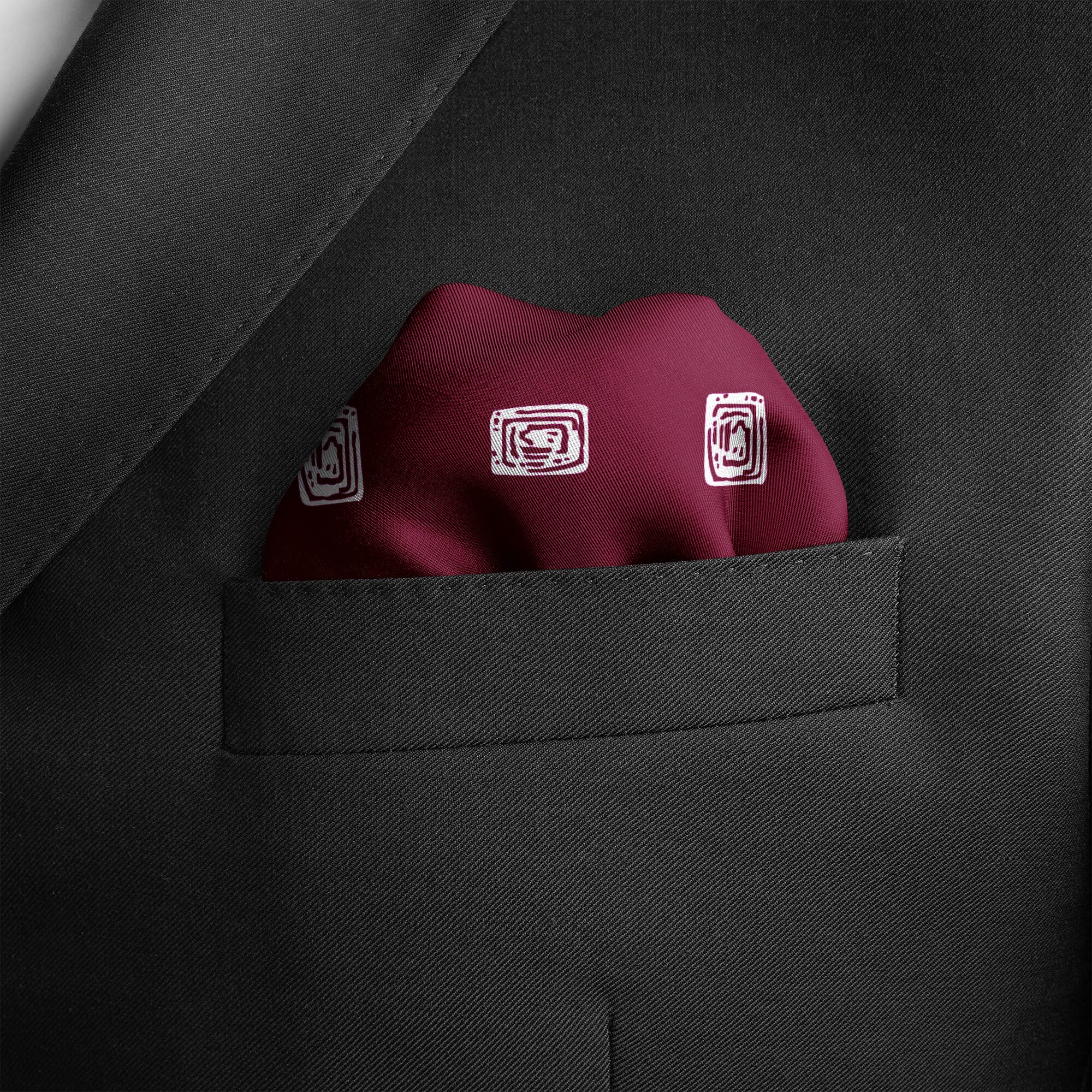 MAROON DIAMOND SILK POCKET SQUARE