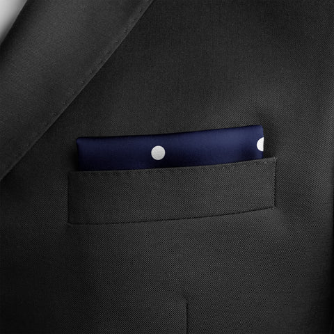 BLUE & GOLD MEDAL SILK POCKET SQUARE