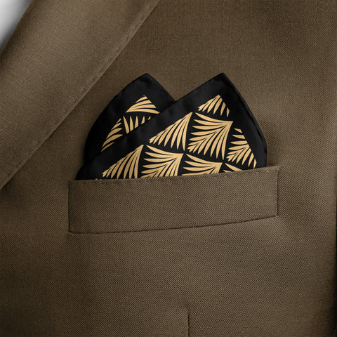 Leafy hypnosis Silk pocket square
