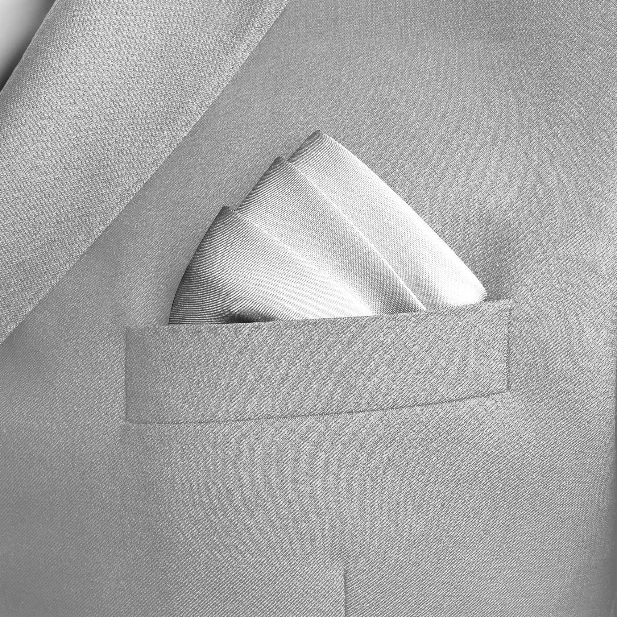 THE SOLID WHITE SILK POCKET SQUARE