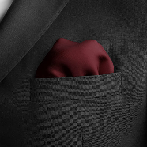 The Solid Maroon Silk Pocket Square