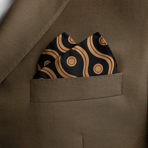 Golden Spiral Silk Pocket Square