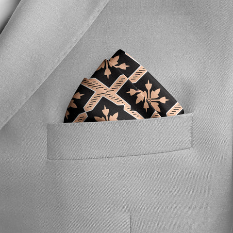 THE GRID SILK POCKET SQUARE