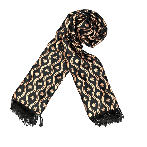 Golden Spiral Silk Scarf
