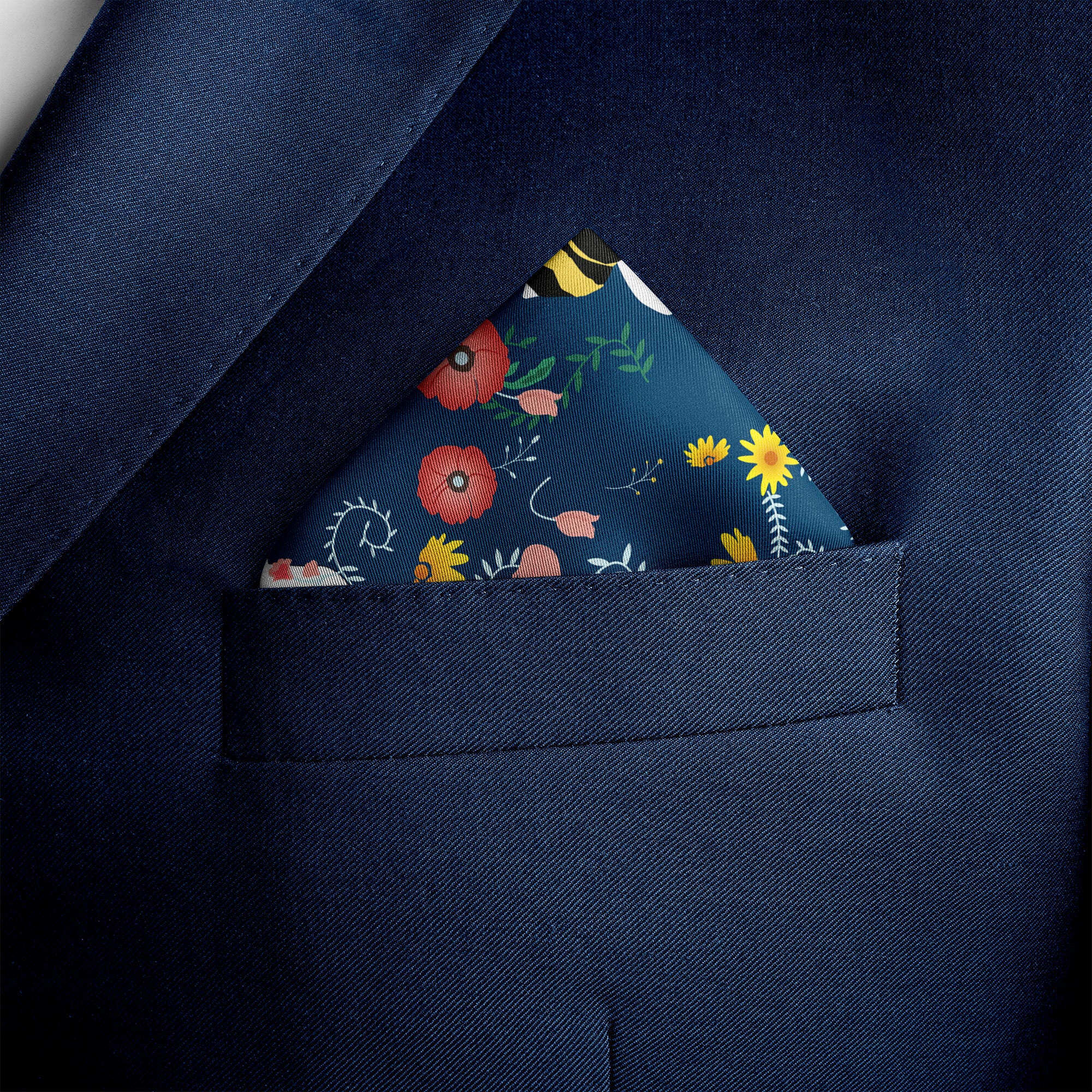 HONEYBEE SILK POCKET SQUARE