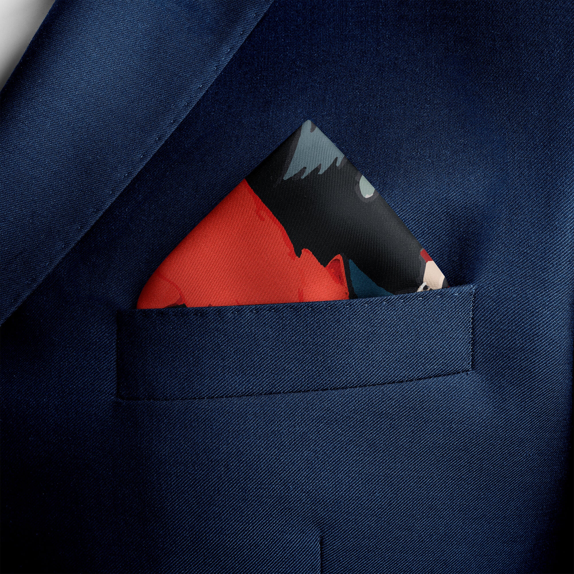 TRI FOX SILK POCKET SQUARE