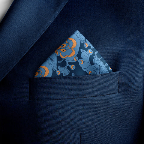 FLOWER WING SILK POCKET SQUARE