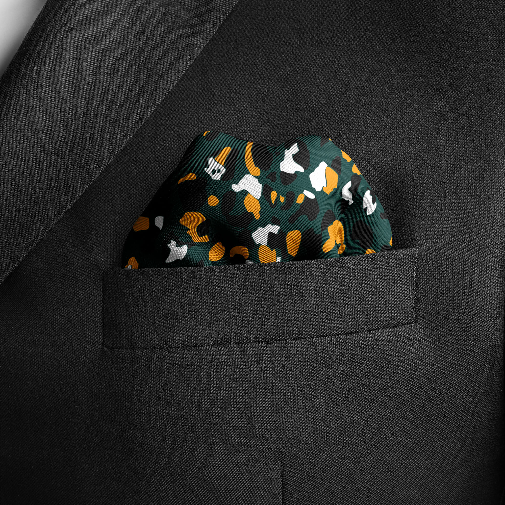 THE ARMY GREEN SILK POCKET SQUARE