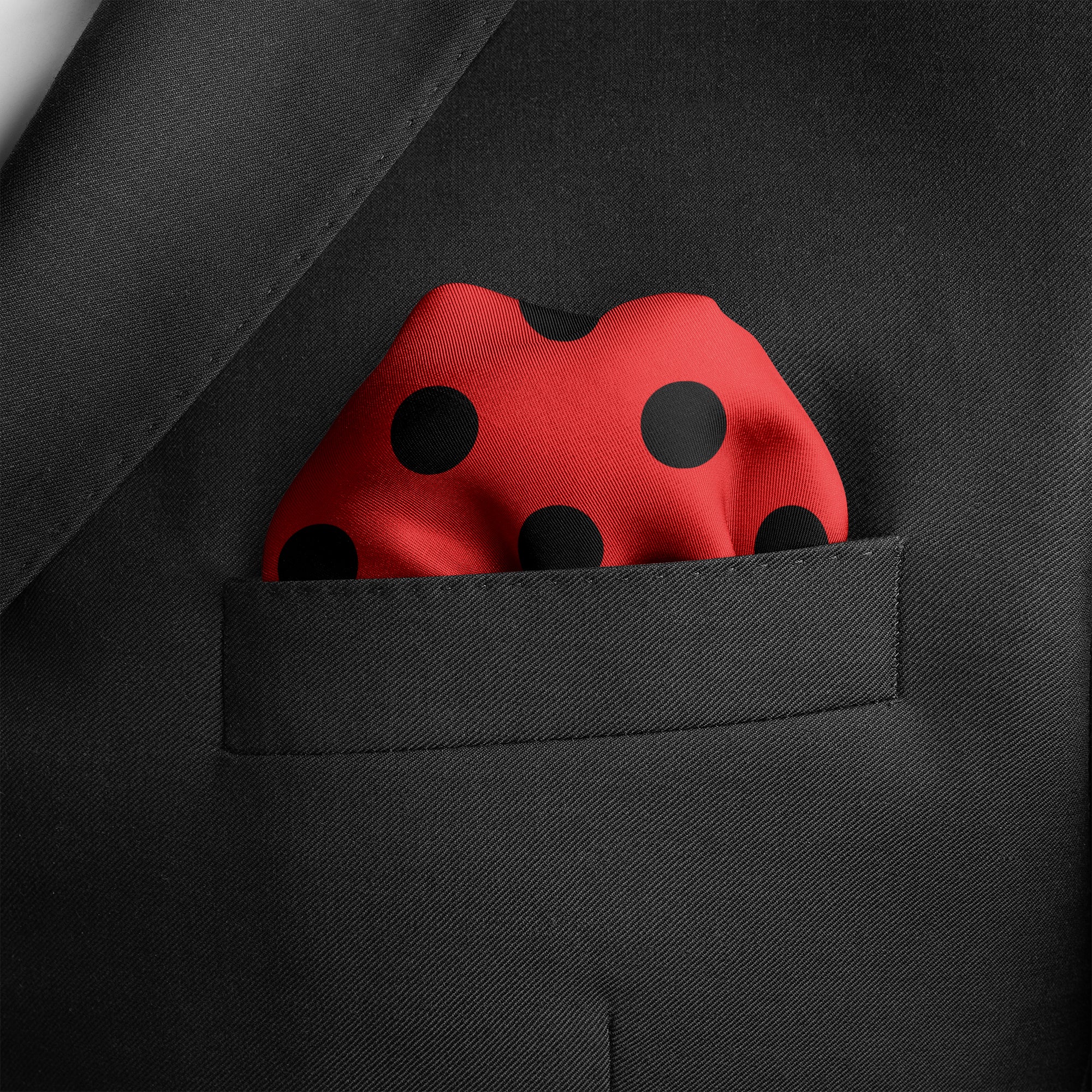Red & Black Polka Dots Pocket Square – Threaditionz