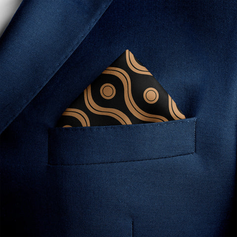 Golden Spiral Silk Pocket Square