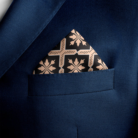 THE GRID SILK POCKET SQUARE