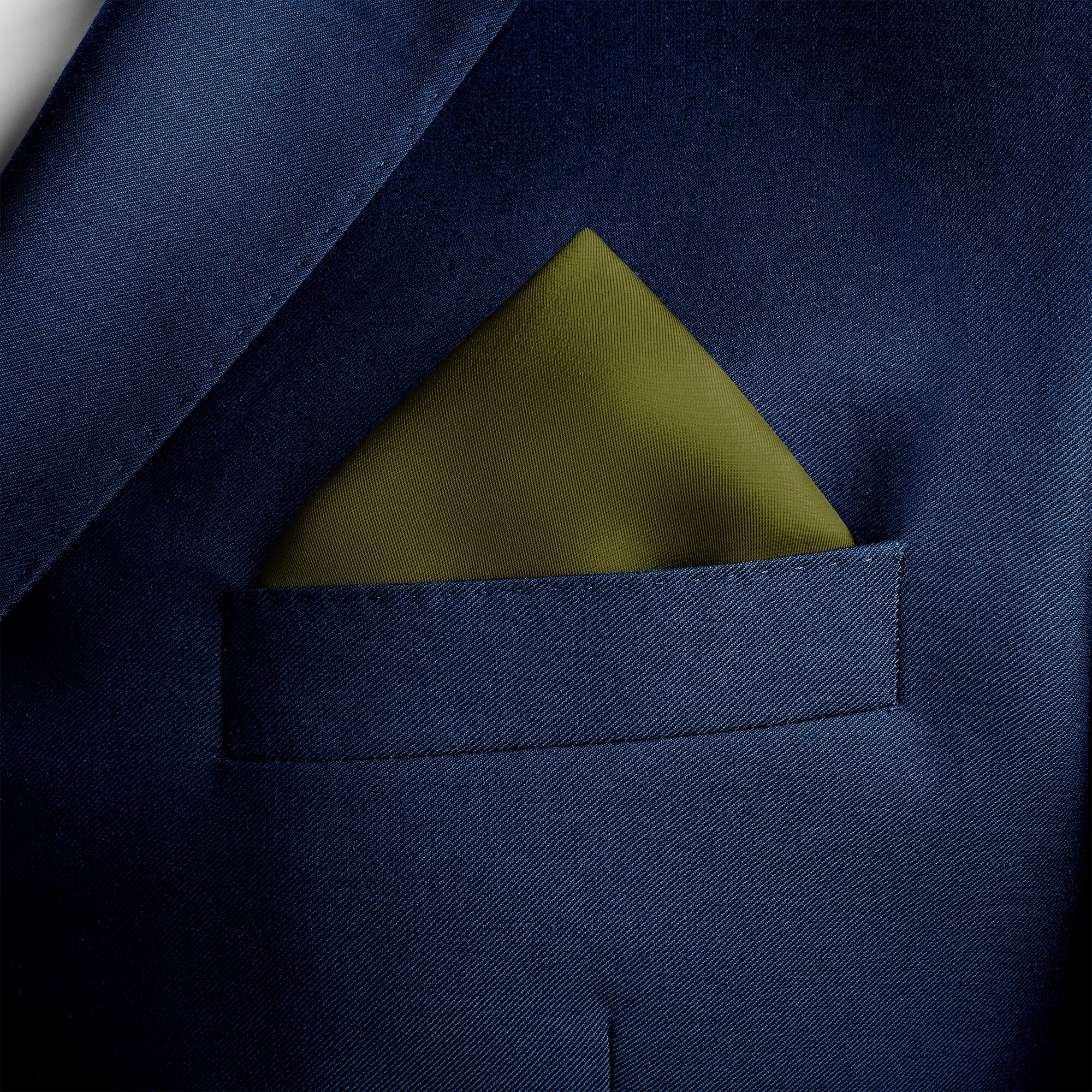 The Solid Moss Silk Pocket Square