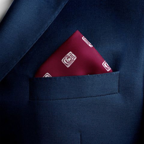 Maroon Diamond Silk Pocket Square