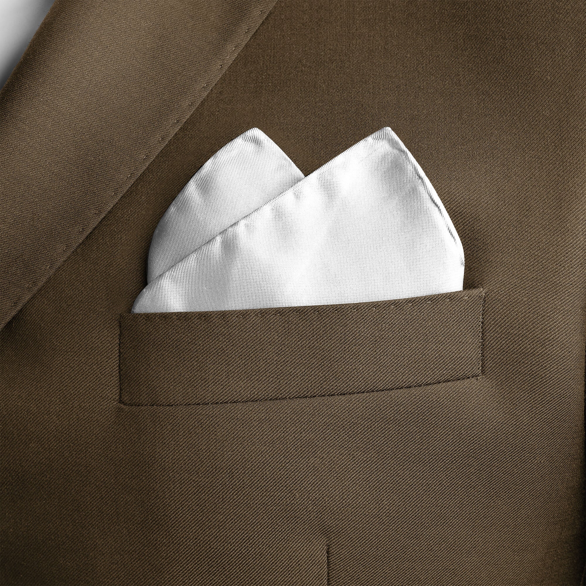 THE SOLID WHITE SILK POCKET SQUARE