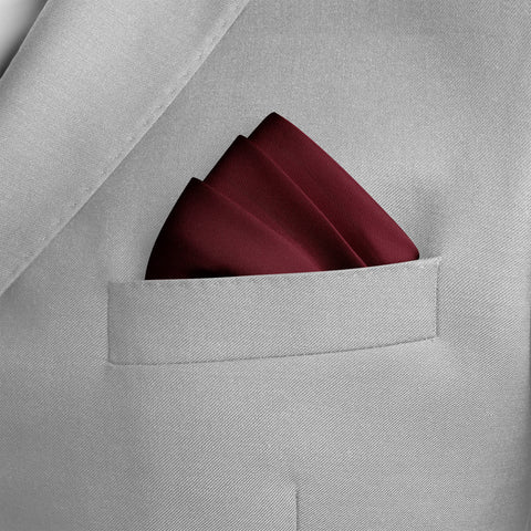 The Solid Maroon Silk Pocket Square