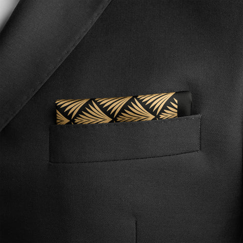 Leafy hypnosis Silk pocket square