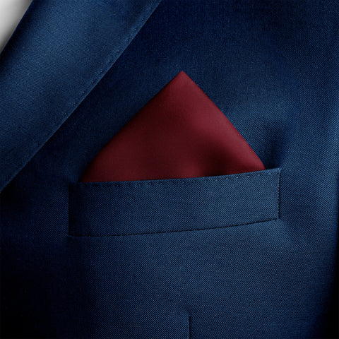 The Solid Maroon Silk Pocket Square