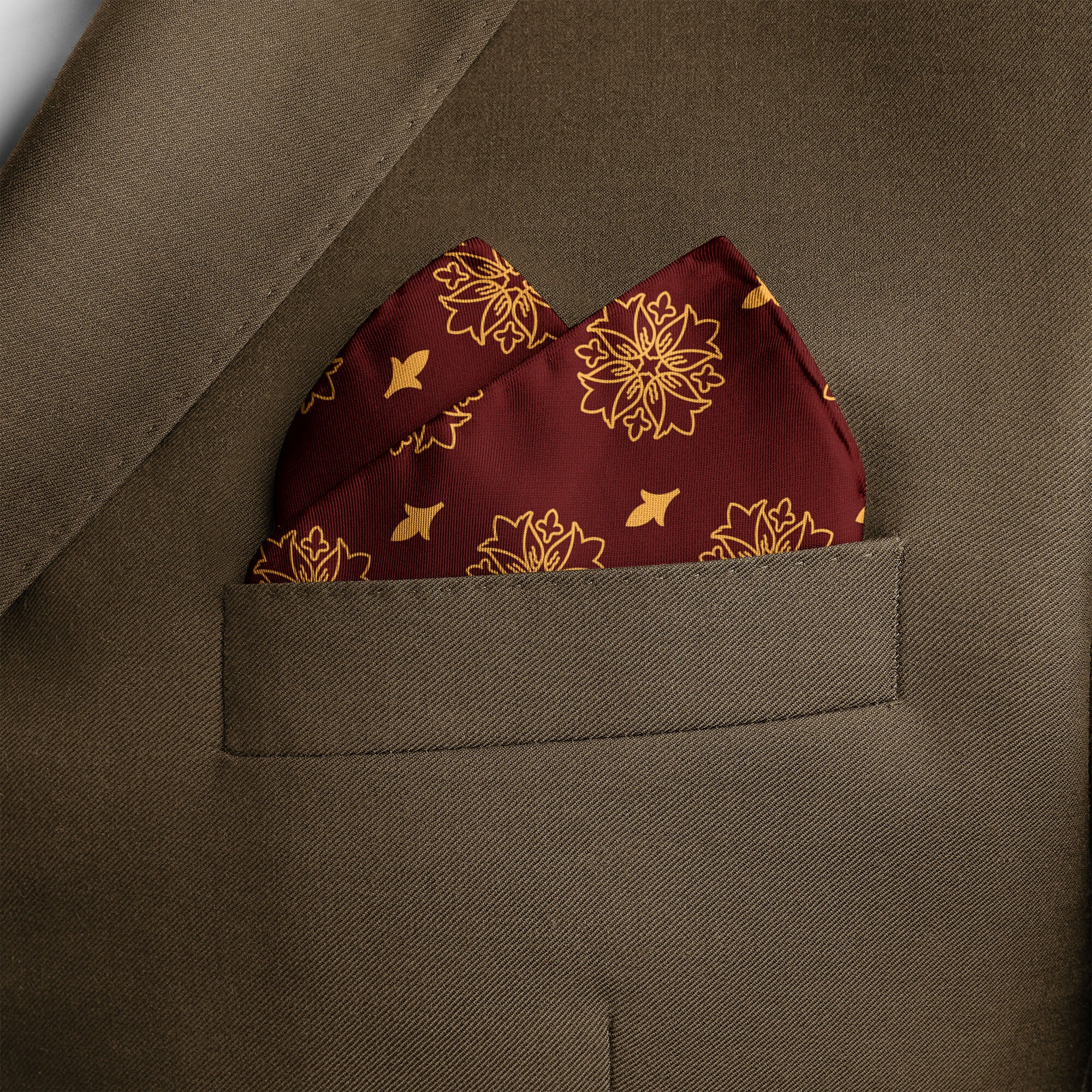 MAROON ECLIPSE SILK POCKET SQUARE