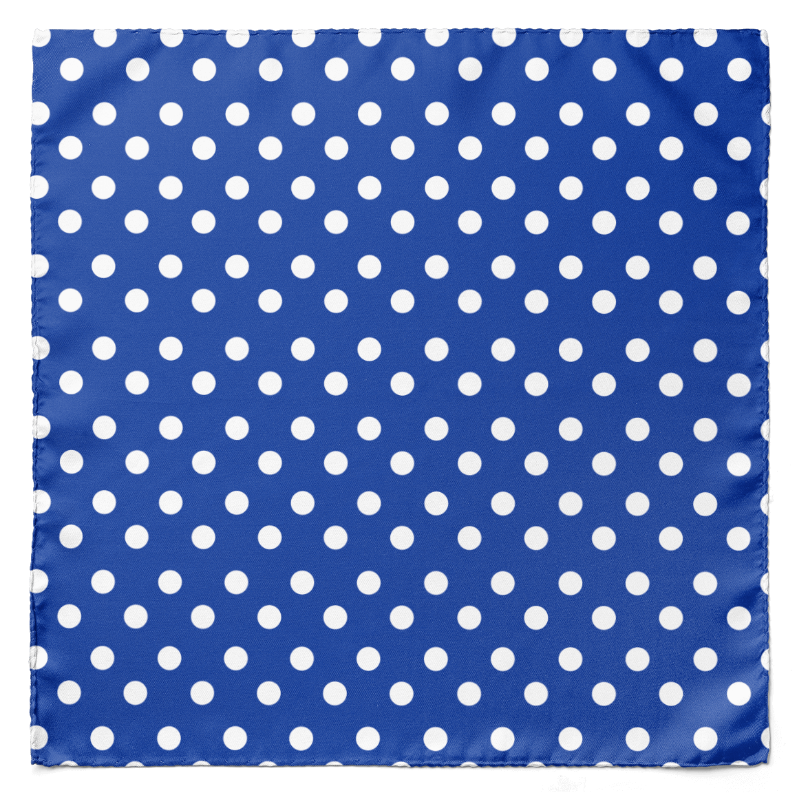 BLUE WITH WHITE POLKA SILK POCKET SQUARE