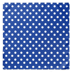 BLUE WITH WHITE POLKA SILK POCKET SQUARE