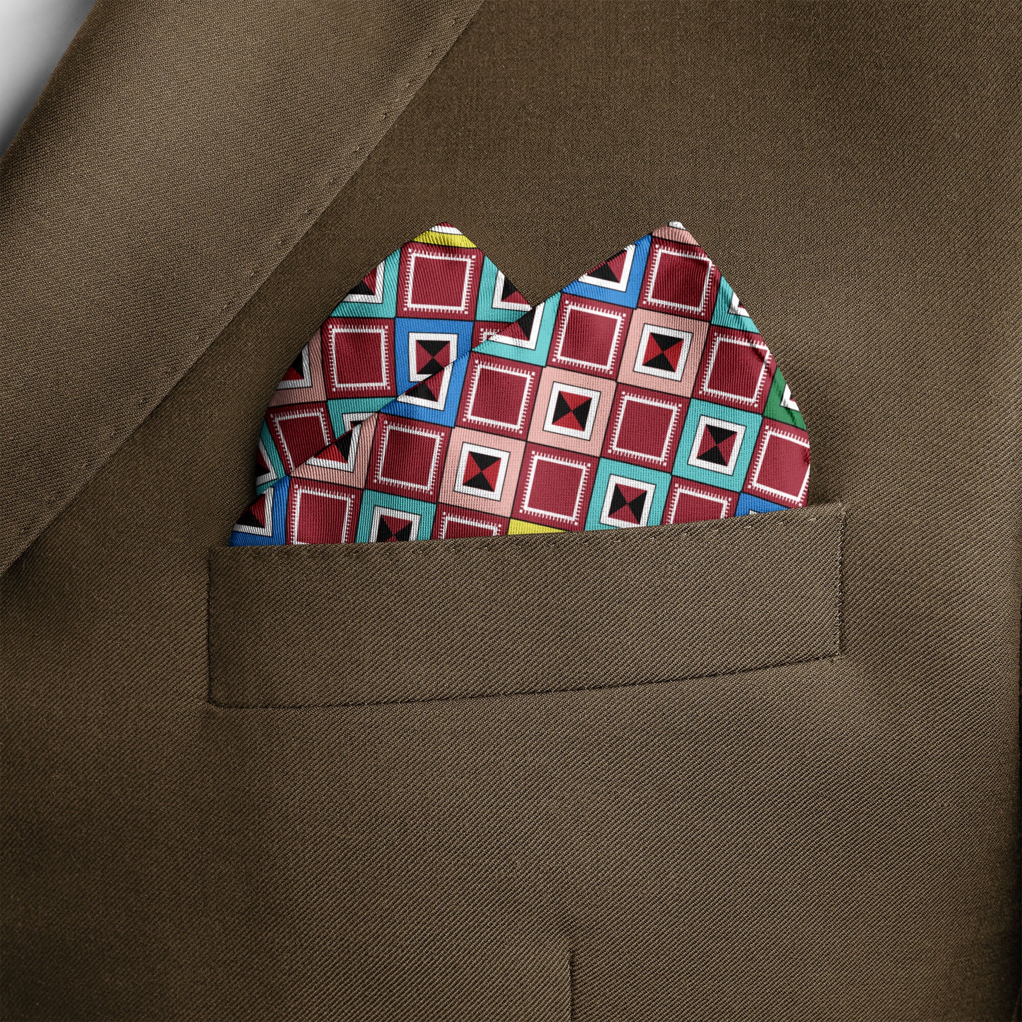 DIGITAL MAZE SILK POCKET SQUARE