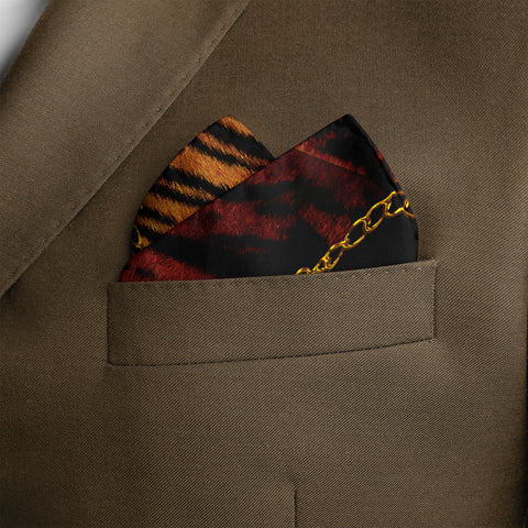 Tiger Skin Silk Pocket Square