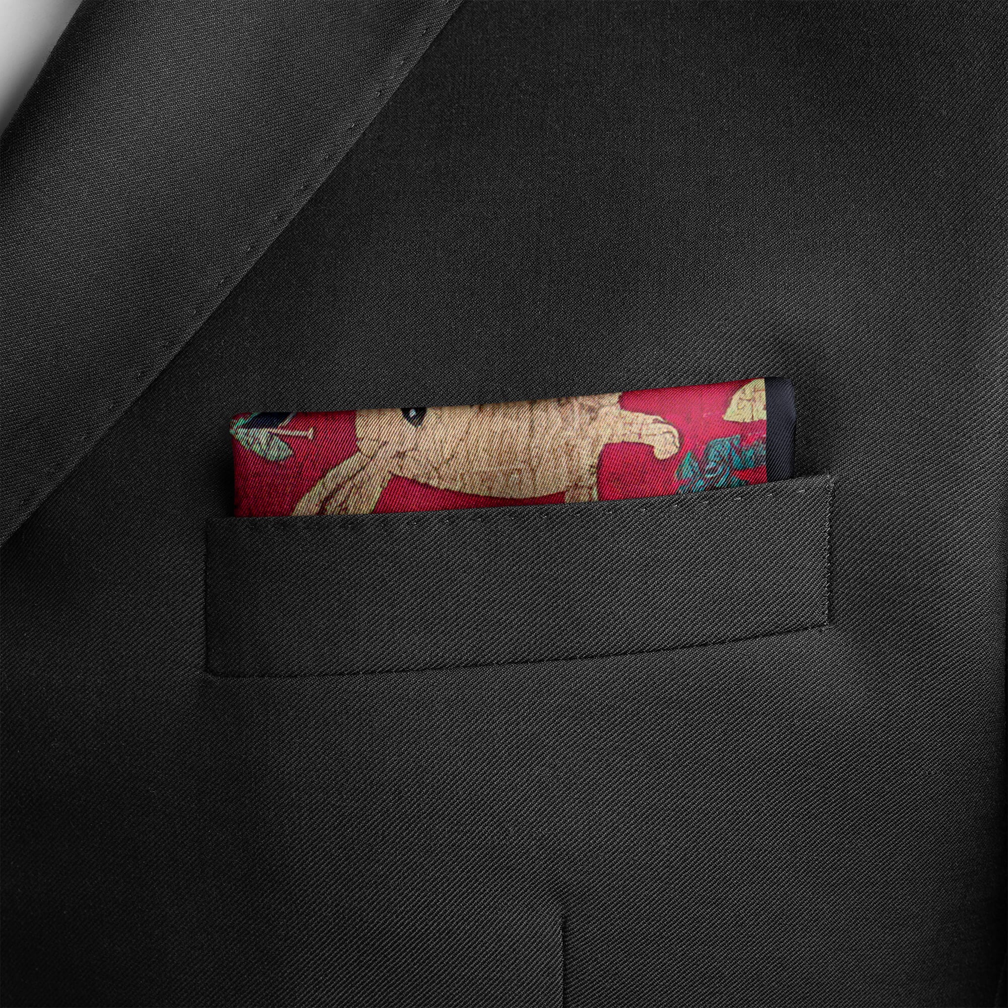 RED TIDE SILK POCKET SQUARE