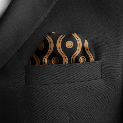 Golden Spiral Silk Pocket Square