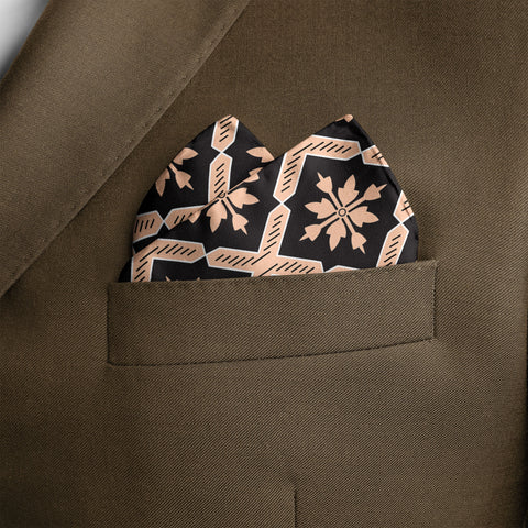THE GRID SILK POCKET SQUARE