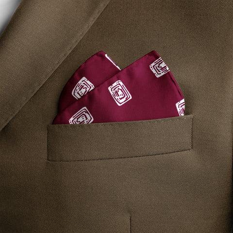 Maroon Diamond Silk Pocket Square