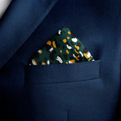 THE ARMY GREEN SILK POCKET SQUARE