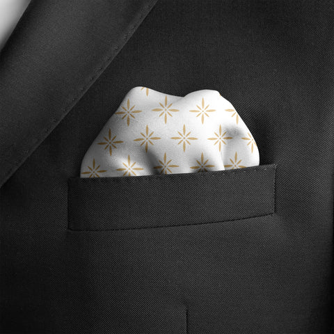 White Sparkles Silk Pocket Square