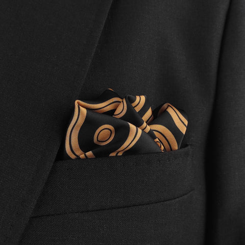 Golden Spiral Silk Pocket Square