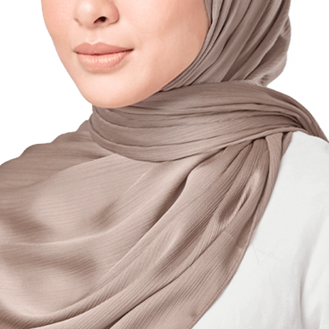 RUSTIC TAUPE CRINKLE SILK SCARF