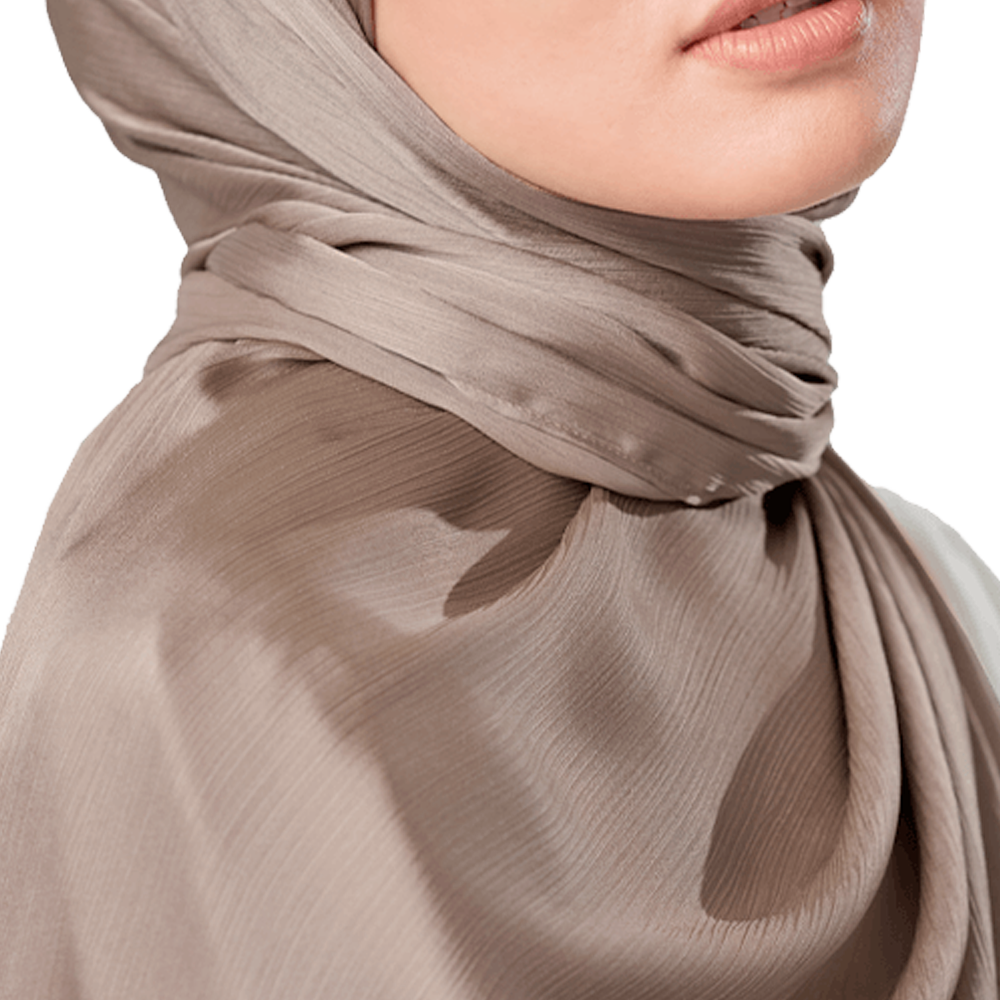 Taupe online silk scarf