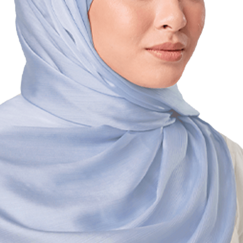 ICE BLUE CRINKLE SILK SCARF