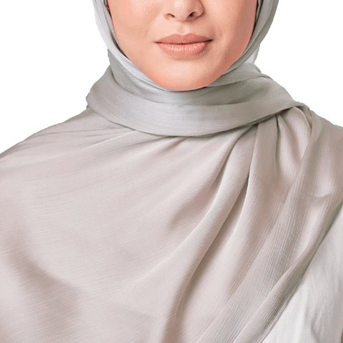 SMOKEY TAUPE CRINKLE SILK SCARF