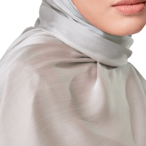 SMOKEY TAUPE CRINKLE SILK SCARF